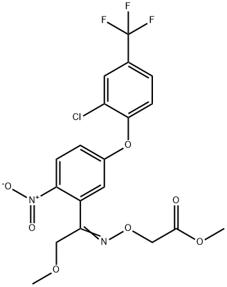 [[[1-[5-[2-Chloro-4-(trifluoromethyl)phenoxy]-2-nitrophenyl]-2-methoxyethylidene]amino]oxy]acetic acid methyl ester Struktur