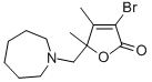 2(5H)-FURANONE, 3-BROMO-5-((HEXAHYDRO-1H-AZEPIN-1-YL)METHYL)-4,5-DIMET HYL- Struktur