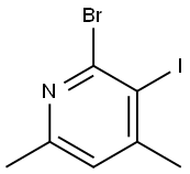 2-BROMO-3-IODO-4,6-DIMETHYLPYRIDINE Struktur