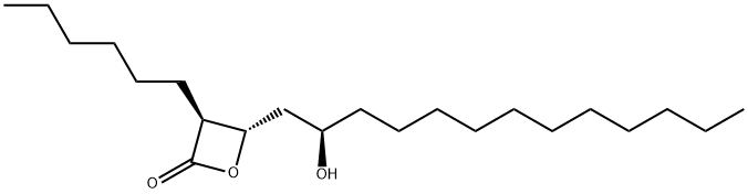 (3S,4S)-3-HEXYL-4-[(R)-2-(HYDROXYTRIDECYL)]OXETAN-2-ONE Struktur