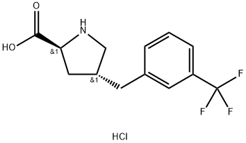 (2S,4R)-4-(3-(trifluoroMethyl)benzyl)pyrrolidine-2-carboxylic acid hydrochloride Struktur