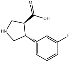 (3S,4R)-4-(3-FLUOROPHENYL)PYRROLIDINE-3-CARBOXYLIC ACID Struktur