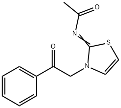 N-[3-(2-OXO-2-PHENYL-ETHYL)-3H-THIAZOL-2-YLIDENE]-ACETAMIDE Struktur