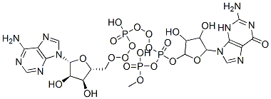 [(2R,3S,4R,5R)-5-(2-amino-6-oxo-3H-purin-9-yl)-3,4-dihydroxyoxolan-2-yl]methyl [[[(2R,3S,4R,5R)-5-(6-aminopurin-9-yl)-3,4-dihydroxyoxolan-2-yl]methoxy-hydroxyphosphoryl]oxy-hydroxyphosphoryl] hydrogen phosphate Struktur