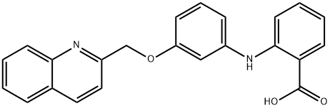 2-[[3-(2-QUINOLINYLMETHOXY)PHENYL]AMINO]BENZOIC ACID HYDROCHLORIDE Struktur