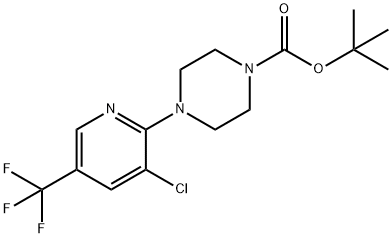 tert-butyl 4-(3-chloro-5-(trifluoromethyl)pyridin-2-yl)piperazine-1-carboxylate Struktur