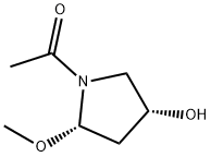 3-Pyrrolidinol, 1-acetyl-5-methoxy-, (3R-cis)- (9CI) Struktur