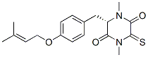 [3S,(-)]-3-[p-[(3-Methyl-2-butenyl)oxy]benzyl]-1,4-dimethyl-6-thioxopiperazine-2,5-dione Struktur