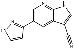 1H-Pyrrolo[2,3-b]pyridine-3-carbonitrile, 5-(1H-pyrazol-3-yl)- Struktur