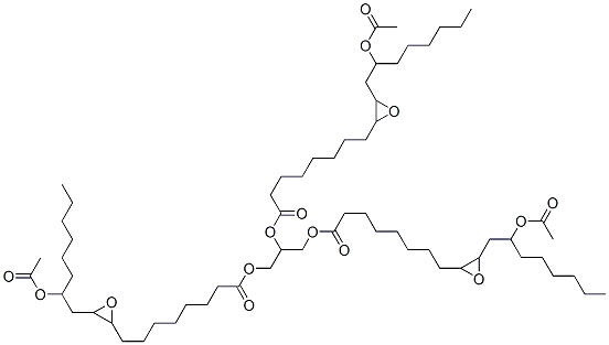 propane-1,2,3-triyl tris[3-(2-acetoxyoctyl)oxiran-2-octanoate]  Struktur