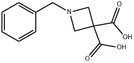 3,3-Azetidinedicarboxylic acid, 1-(phenylMethyl)- Struktur