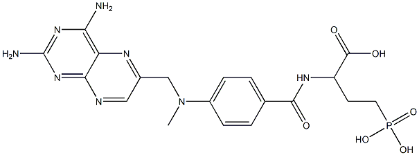 2-[[4-[(2,4-diaminopteridin-6-yl)methyl-methyl-amino]benzoyl]amino]-4- phosphono-butanoic acid Struktur