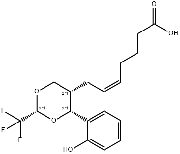 5-(Z)-7-(4-O-HYDROXYPHENYL-2-TRIFLUOROMETHYL-1,3 DIOXAN-CIS-5-YL)HEPTENOIC ACID Struktur