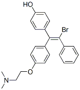 (1-(4-dimethylaminoethoxy)phenyl)-1-(4-hydroxyphenyl)-2-bromo-2-phenylethylene Struktur