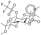 1,6:3,4-Bis-[O-(2,3-diMethoxybutane-2,3-diyl)]-2-O-trifluoroMethanesulphonyl-5-O-benzolyl-Myo-inositol Struktur