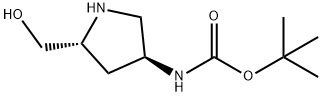 tert-butyl (3S,5R)-5-(hydroxymethyl)pyrrolidin-3-ylcarbamate Struktur