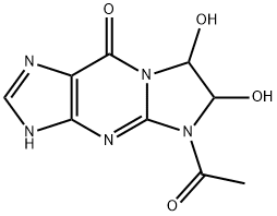 9H-Imidazo[1,2-a]purin-9-one,  5-acetyl-1,5,6,7-tetrahydro-6,7-dihydroxy-  (9CI) Struktur