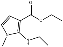 1H-Pyrrole-3-carboxylicacid,2-(ethylamino)-1-methyl-,ethylester(9CI) Struktur