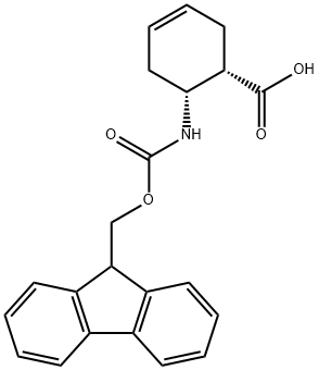 Fmoc-(1S,2R)-(+)-2-aminocyclohex-4-ene-carboxylicacid Struktur