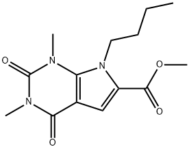 Methyl 7-n-butyl-1,3-diMethyl-2,4-dioxo-2,3,4,7-tetrahydro-1H-pyrrolo[2,3-d]pyriMidine-6-carboxylate, 96% Struktur