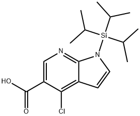 4-chloro-1-(triisopropylsilyl)-1H-pyrrolo[2,3-b]pyridine-5-carboxylic acid Struktur