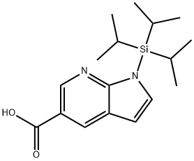 1-(Triisopropylsilanyl)-1H-pyrrolo[2,3-b]pyridin-5-carboxylicacid Struktur