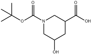 1-Boc-5-Hydroxypiperidine-3-carboxylic Acid Struktur