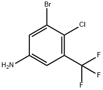 3-bromo-4-chloro-5-(trifluoromethyl)aniline Struktur