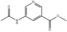 3-Pyridinecarboxylicacid,5-(acetylamino)-,methylester(9CI) Struktur