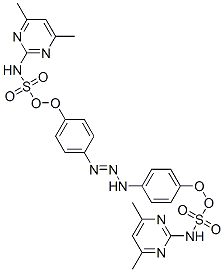 1,3-di-(4(N-(4,6-dimethyl-2-pyrimidinyl))sulfamoylphenyl)triazene Struktur