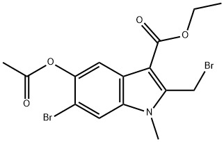 ETHYL5-ACETOXY-6-BROMO-2-(BROMOMETHYL)-1-METHYLINDOLE-3-.