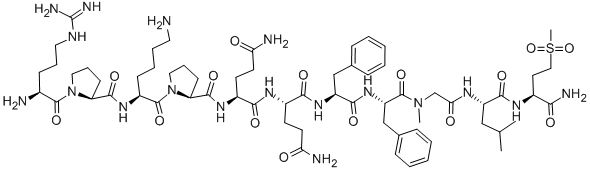 L-Arg-L-Pro-L-Lys-L-Pro-L-Gln-L-Gln-L-Phe-L-Phe-Sar-L-Leu-4-メチルスルホニル-L-Abu-NH2