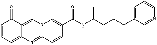 1H-Pyrido(2,1-b)quinazoline-8-carboxamide, N-(1-methyl-4-(3-pyridinyl) butyl)-1-oxo- Struktur