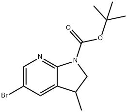 1H-Pyrrolo[2,3-b]pyridine-1-carboxylic acid, 5-broMo-2,3-dihydro-3-Methyl-, 1,1-diMethylethyl ester Struktur