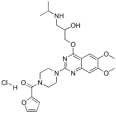 2-furyl-[4-[4-[2-hydroxy-3-(propan-2-ylamino)propoxy]-6,7-dimethoxy-qu inazolin-2-yl]piperazin-1-yl]methanone hydrochloride Struktur