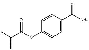 2-Methylpropenoic acid 4-(aminocarbonyl)phenyl ester Struktur