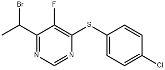 4-(1-broMoethyl)-6-(4-chlorophenylthio)-5-fluoropyriMidine Struktur