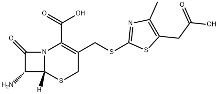 7-amino-3-((5-carboxymethyl-4-methyl-1,3-thiazol-2-ylthio)methyl)-8-oxo-5-thia-1-azabicyclo(4.2.0)oct-2-ene-2-carboxylic acid Struktur