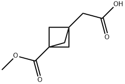 2-(3-(Methoxycarbonyl)bicyclo[1.1.1]pentan-1-yl)acetic acid Struktur