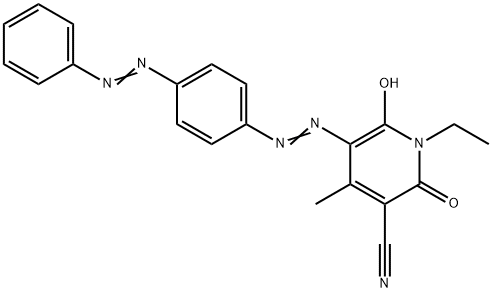 3-Cyano-1-ethyl-6-hydroxy-4-methyl-5-[4-(phenylazo)phenylazo]-2-pyridone Struktur