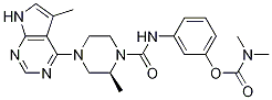 CarbaMic acid, N,N-diMethyl-, 3-[[[(2S)-2-Methyl-4-(5-Methyl-7H-pyrrolo[2,3-d]pyriMidin-4-yl)-1-piperazinyl]carbonyl]aMino]phenyl ester Struktur