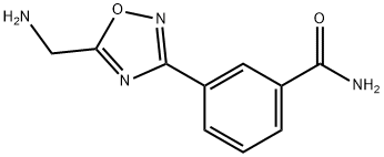 3-[5-(aminomethyl)-1,2,4-oxadiazol-3-yl]benzamide hydrochloride Struktur