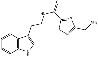 3-(aminomethyl)-N-[2-(1H-indol-3-yl)ethyl]-1,2,4-oxadiazole-5-carboxamide Struktur