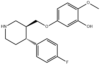 4-(4-Fluorophenyl)-3-(4-methoxy-3-hydroxyphenoxymethyl)piperidine Struktur