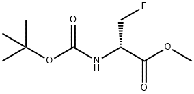 D-Alanine, N-[(1,1-dimethylethoxy)carbonyl]-3-fluoro-, methyl ester Struktur