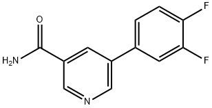 5-(3,4-difluorophenyl)pyridine-3-carboxamide Struktur