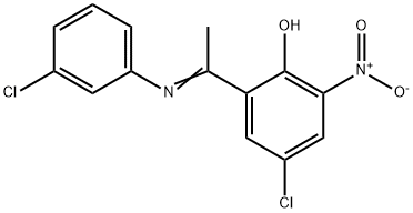 4-CHLORO-2-[1-[(3-CHLOROPHENYL)IMINO]ETHYL]-6-NITRO-PHENOL Struktur