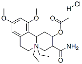 3-carbamoyl-N,N-diethyl-1,3,4,6,7,11b-hexahydro-9,11-dimethoxy-2H-benzo[a]quinolizin-2-yl acetate hydrochloride   Struktur