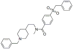 1-benzyl-4-(2-(N-(4'-(benzylsulfonyl)benzoyl)-N-methylamino)ethyl)piperidine Struktur