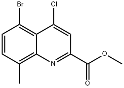 Methyl5-bromo-4-chloro-8-methylquinoline-2-carboxylate Struktur